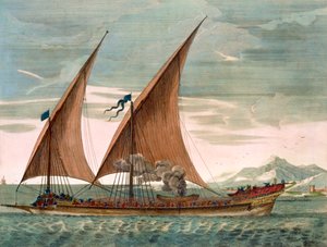 جالي تحت الإبحار ، معيار الطيران لقائد السرب ، من "Le Naptune Francois" ، c.1693-1700 (نقش يدوي)